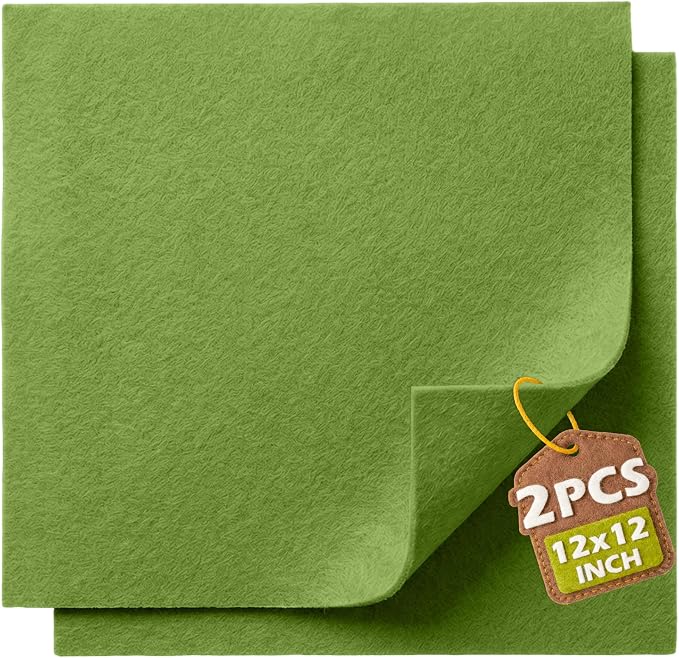 Sage Green Soft Felt Sheets for Crafts, 1.6mm Thick, Handmade Crafts, DIY