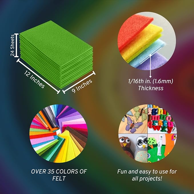FabricLA Acrylic Felt Sheets for Crafts