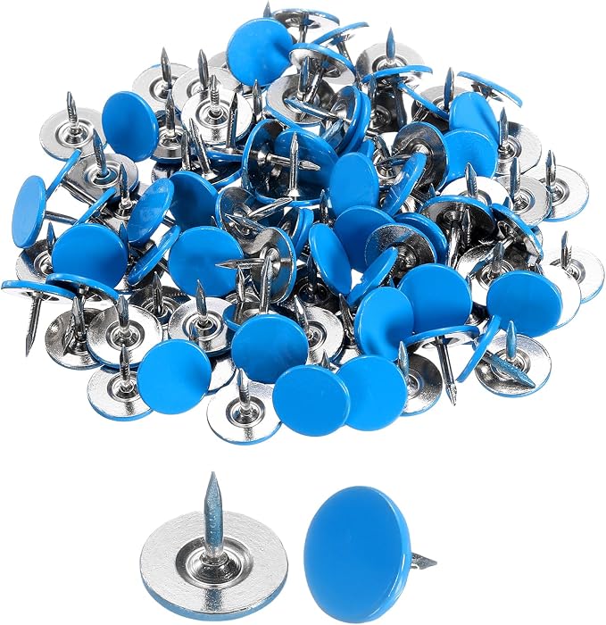 uxcell 150Pcs Upholstery Tacks, 11mmx10mm Flat Head Thumb Tack Decorative