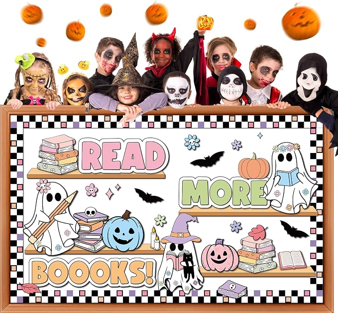 Halloween Ghost Bulletin Board Halloween Reading Classroom Decorations Cute