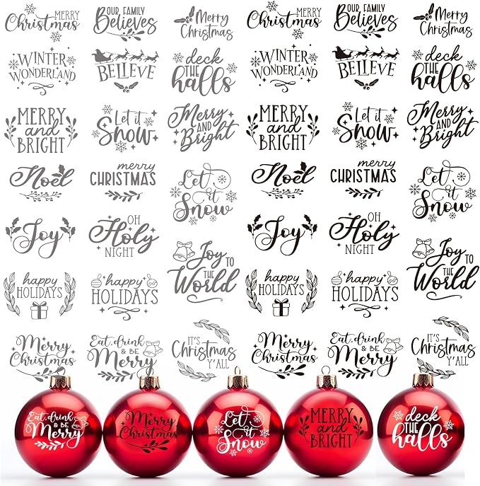 40 Pieces Christmas Word Stickers