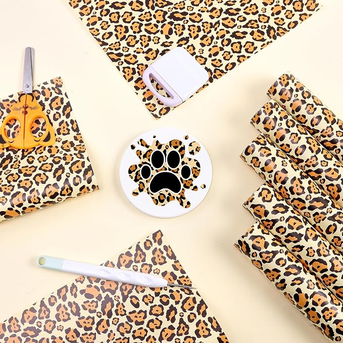 Tintnut Leopard Permanent Vinyl 8 Sheets 12x10in Orange Adhesive Vinyl |
