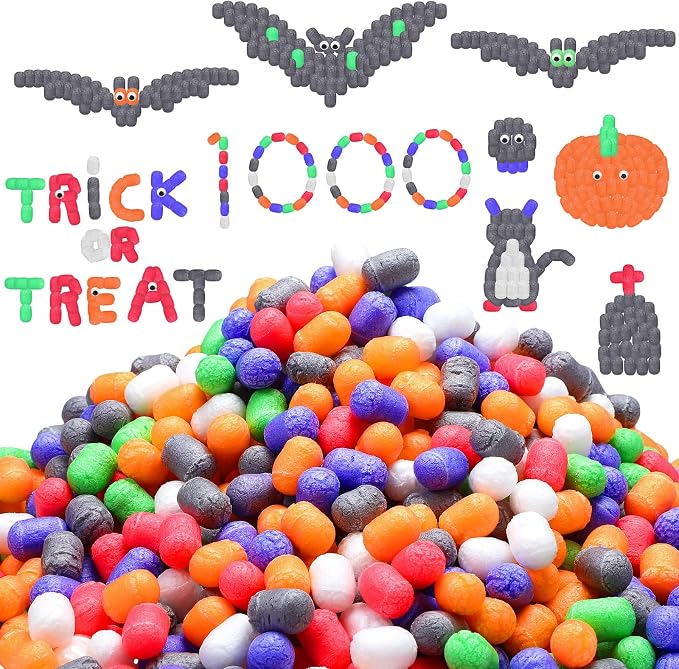 Junkin 1000 Pcs Magic Noodles Foam Crafts Puffs Corn Super Crafts Arts Kit Bulk