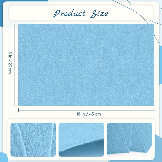 16 Pcs 8x18in Soft Felt Fabric Sheets, 16 Assorted Neon Colors Felt Pack