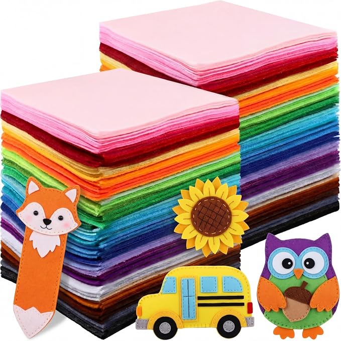 Moukeren 460 Pcs 4 x 4 Inch Felt Sheets Bulk
