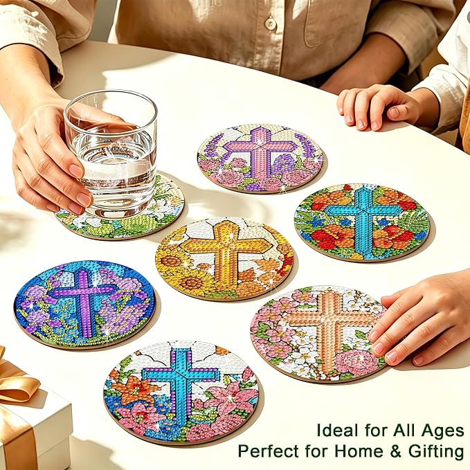8-Pack Diamond Art Coaster Kit