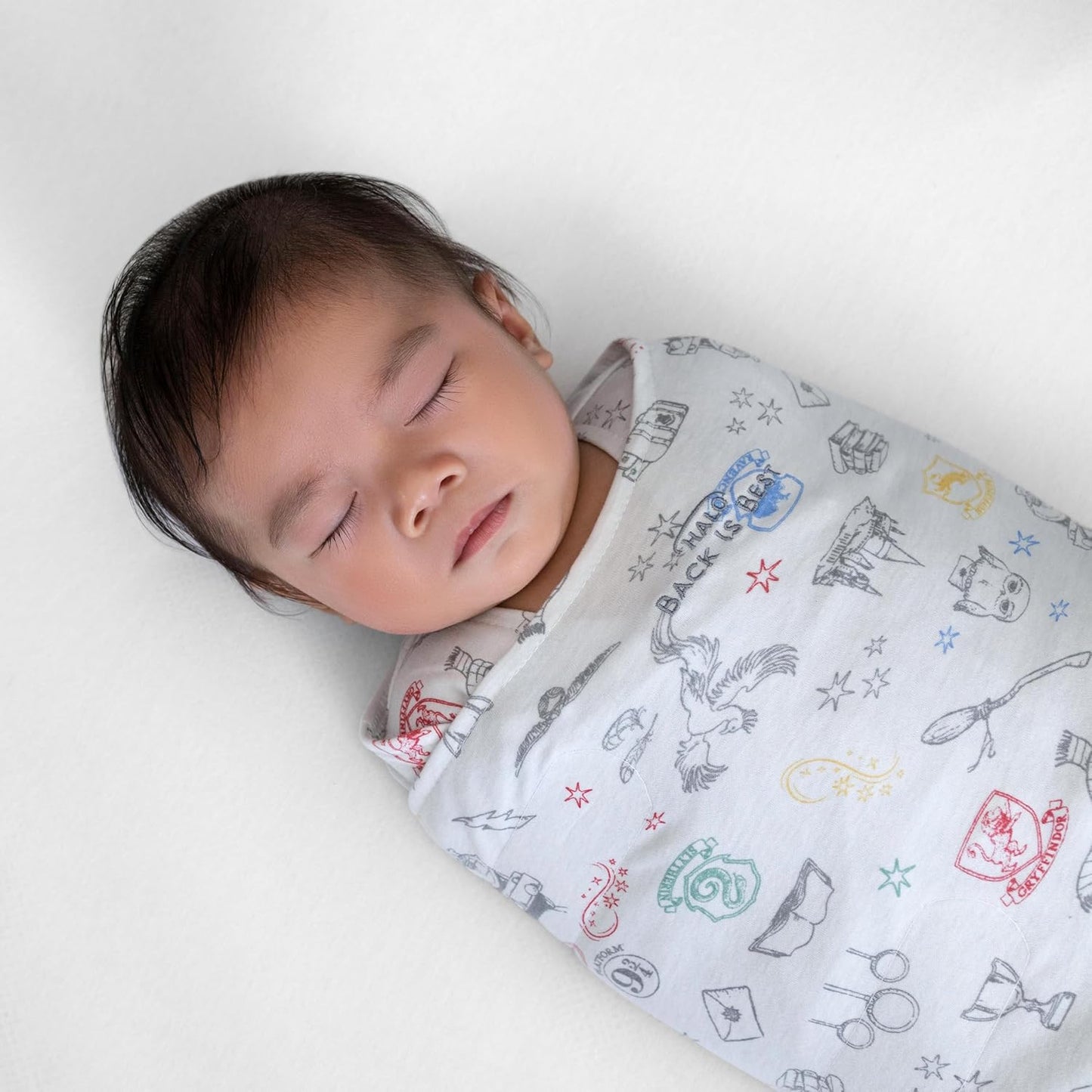 HALO Harry Potter 100% Cotton Sleepsack Swaddle, 3-Way Adjustable Wearable Blanket, TOG 1.5, Harry Potter Enchanted, Small, 3-6 Months