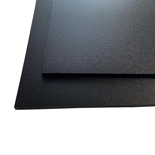2 Pack Black Plastic Sheet 12x12x0.12 in Flexible High Tensile Plastic Sheets