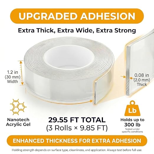 Double Sided Tape Heavy Duty, Picture Hanging Adhesive Strips)