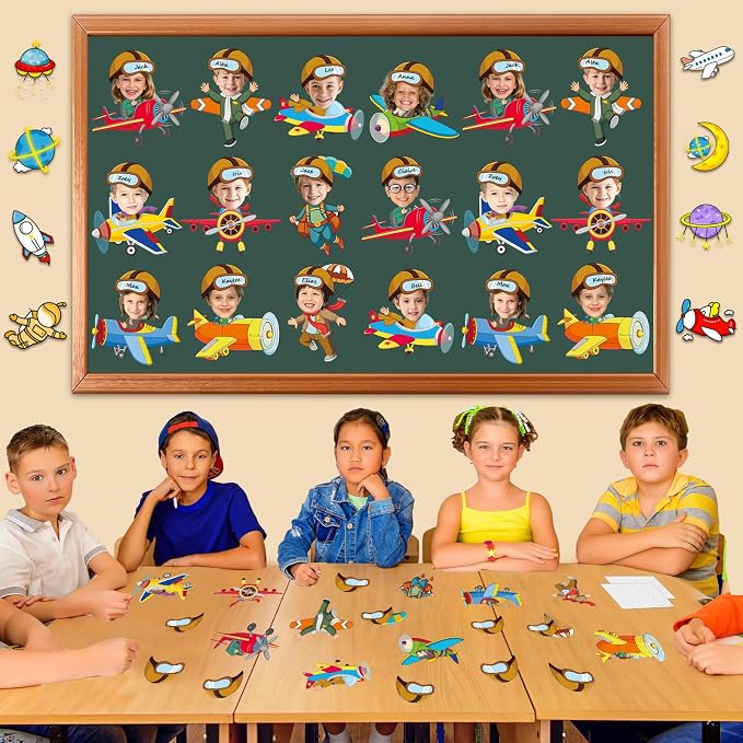 60pcs Pilot Airplane Cutouts Aircraft Bulletin Board Decorations Adventure