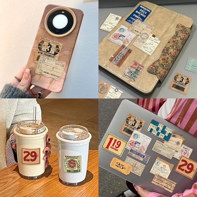 PRSTINCOL 100Pcs Vintage Sticker Pack