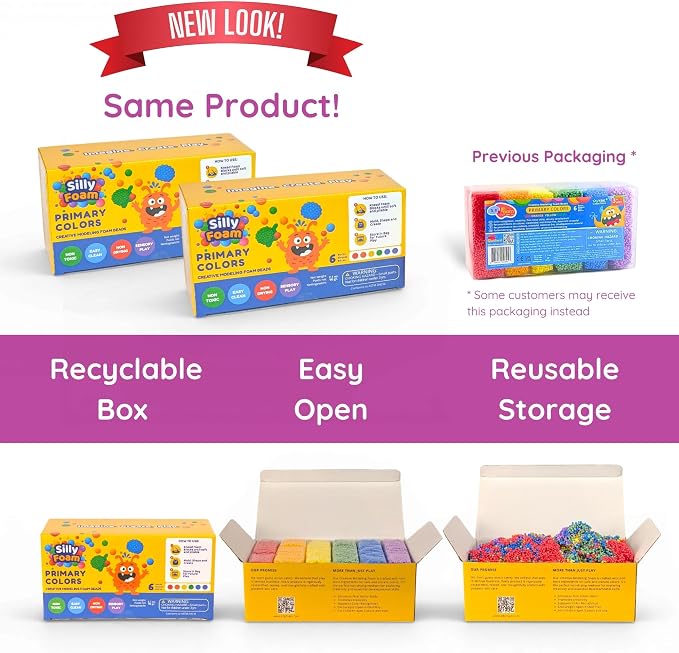 Silly Foam, Creative Modeling Foam Beads, No-Slime No-Mess, Arts & Crafts