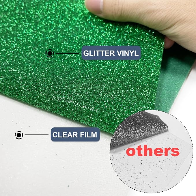 Green Glitter Heat Transfer Vinyl 12" x 8 ft HTV