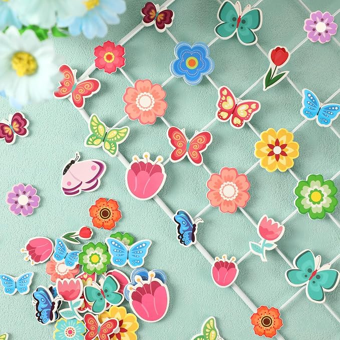 600Pcs Flower Foam Stickers Spring Butterfly Adhesive Stickers | Flower Decals