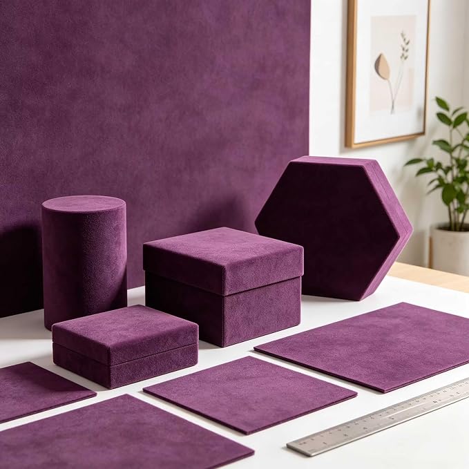 Dark Purple Self Adhesive Soft Velvet Drawer Liner DIY Fabric Felt Liner