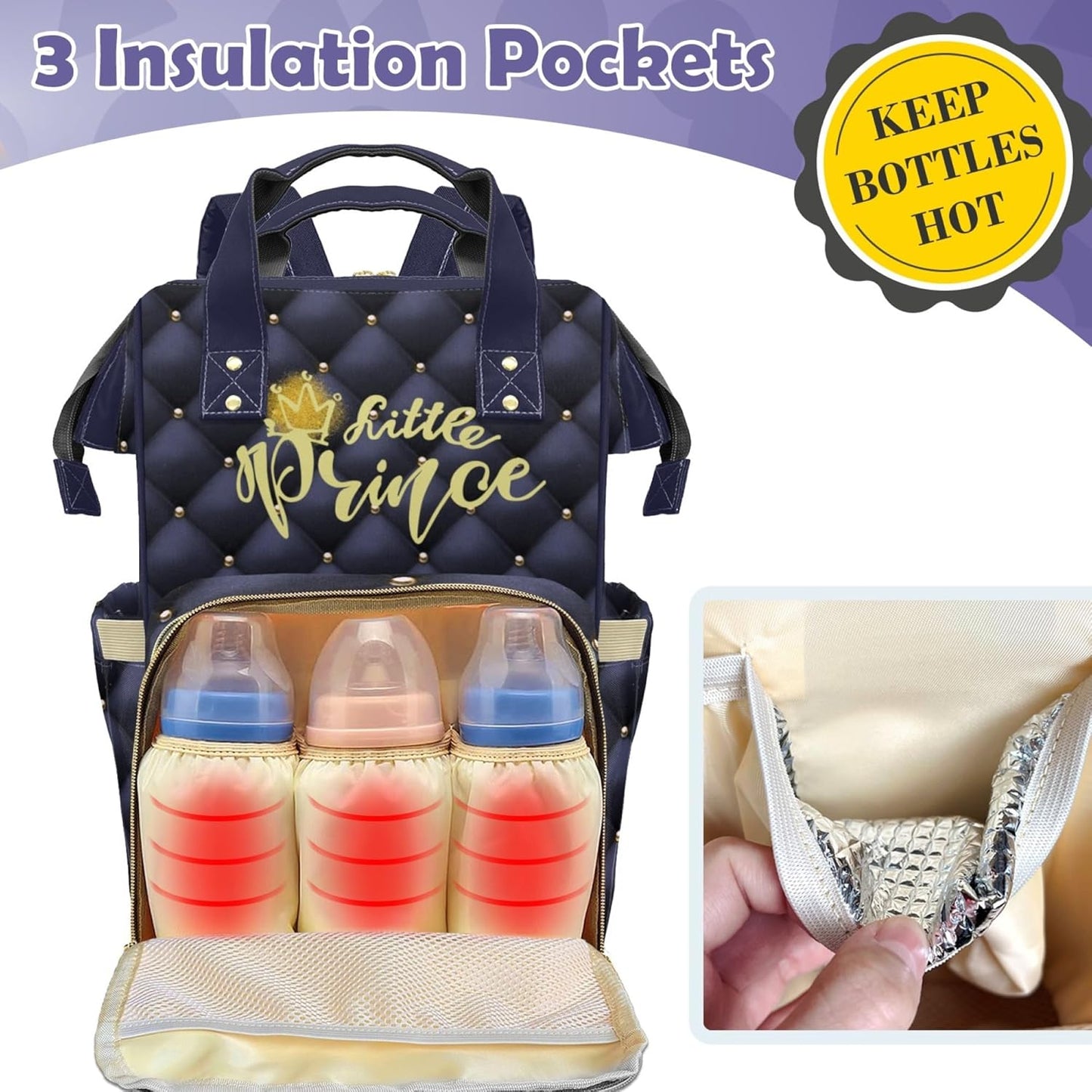 Custom Diaper Bag Backpack for Baby Boys Customized Baby Bag Large Personalized Diaper Bag with Name Nursing Bags Fashion Shoulders Bag Casual Daypack Travel Bag for Women