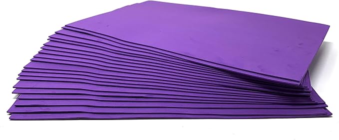 Allgala 20-Value-Pack EVA Foam Paper 8x12 Inch Sheets-Purple-CF85306