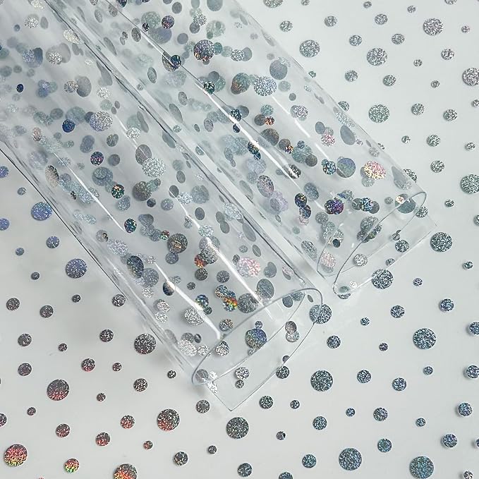 Transparent Waterproof PVC Vinyl 10 Pcs 8.3 x 11.8 inches Iridescent Shine