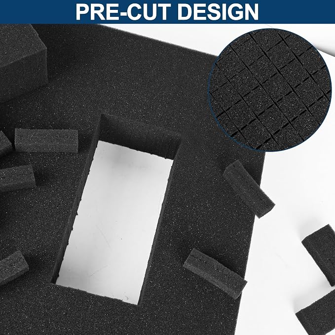 4 Pcs Pick and Pluck Foam Sheets 12" L x 12" W x 2" T Polyurethane Pick Apart