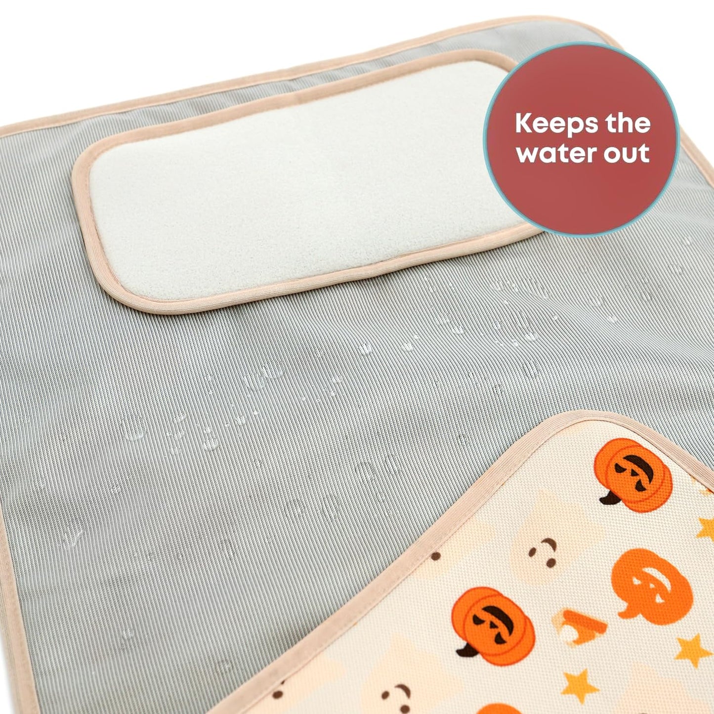 Hamur Home Portable Changing Pad – Waterproof, Washable & Easy Wipe Clean, Foldable Travel Baby Changing Mat for Diaper Bag, Compact & Lightweight, Must-Have for Newborns (Halloween Pattern)