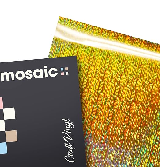 VViViD Mosaic+ Gold Brushed Holographic 1ft x 5ft Crafting Vinyl Crinkle-Free