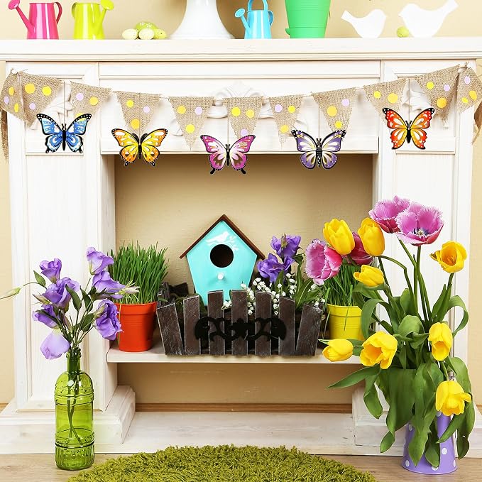 36PCS Wooden Hollow Butterfly Ornaments to Paint, 6 Styles DIY Blank Unfinished