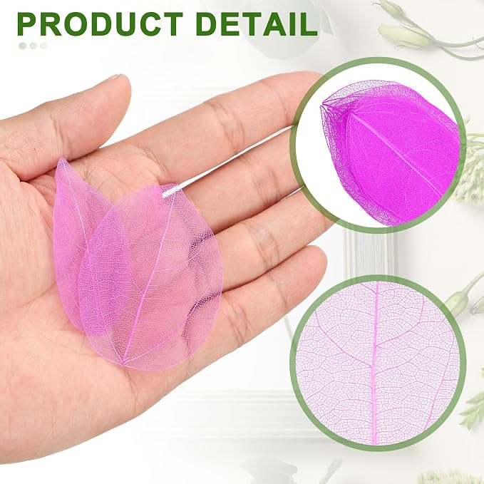 uxcell 100 Pcs Rose Red Skeleton Leaves
