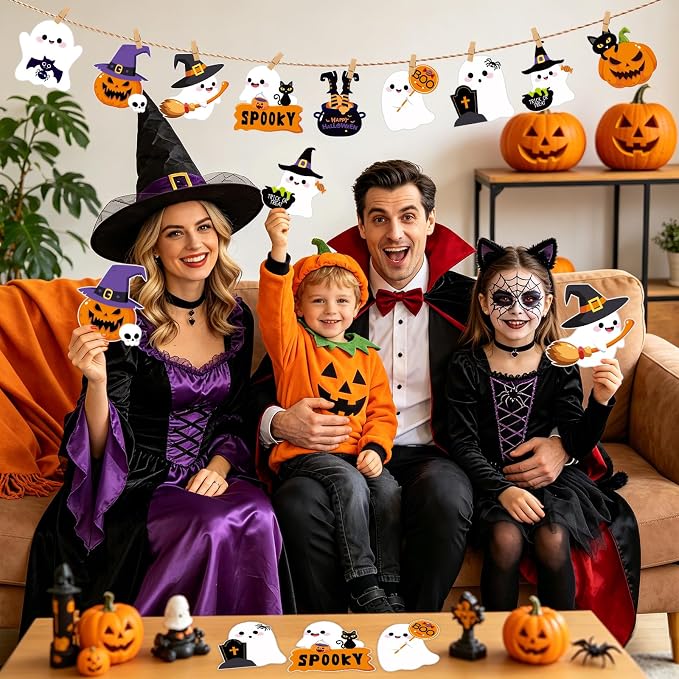 54Pcs Halloween Ghost Cutouts, Classroom Halloween Bulletin Board Decorations