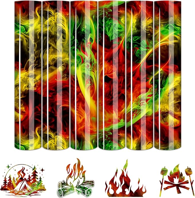 Tintnut Green Flame Heat Transfer Vinyl, stretch washable, suitable