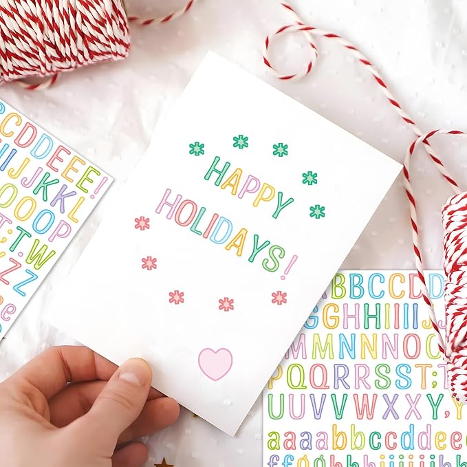 Letter Stickers 0.5 inch, Self-Adhesive Vinyl Waterproof ABC Letter Stickers