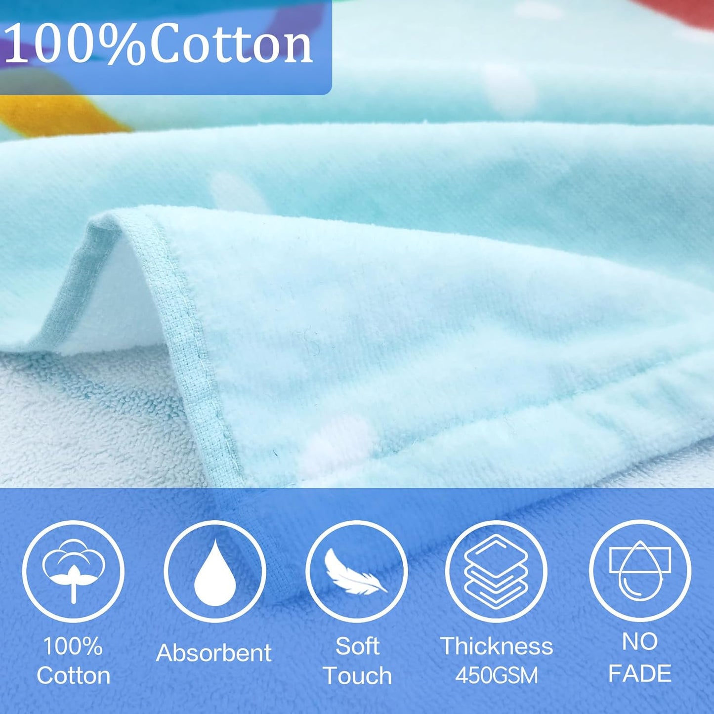 VOOVA & MOVAS Kids Beach Towels with Hood (4-8Years,28"X58") Super Absorbent Soft Cotton Bath | Pool Poncho Towel for Boys and Girls, Perfect for Summer | Swim | Gifts, Watermelon