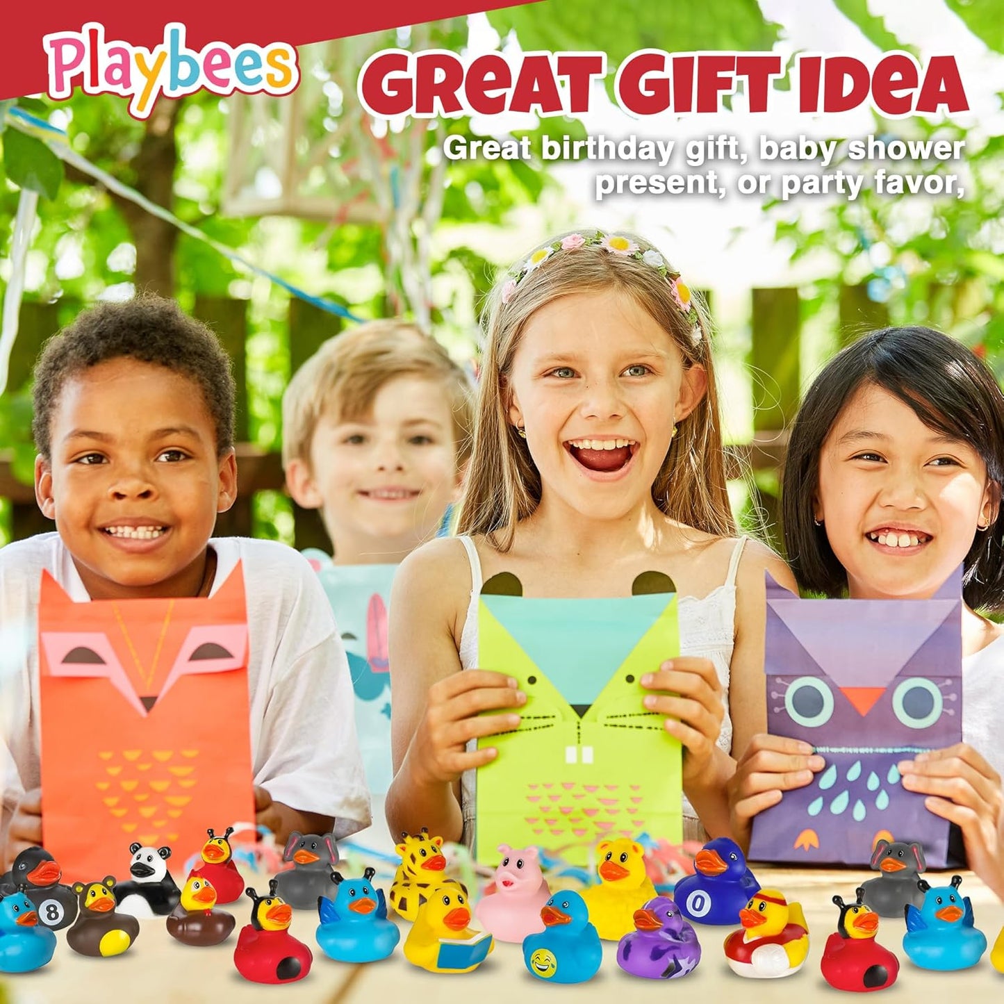 Playbees Rubber Ducks in Bulk 12 Pack Assortment Duckies Kids Baby Bath Shower Toys Jeep Ducking Floater Summer Beach Pool Activity Baby Showers Accessories Classroom Incentives