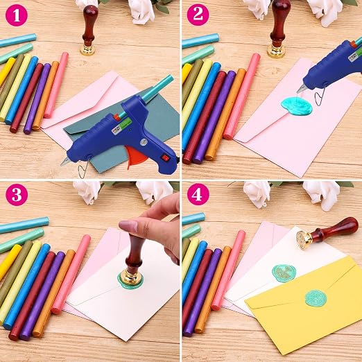 Paxcoo 26pcs Wax Seal Sticks for Stamps, Letters and Crafts
