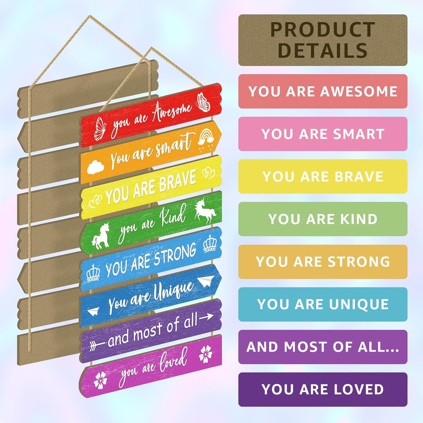 Rainbow Room Decorations For Girls, Kids Room Decor, Inspirational Wall Decor, Little Kids Bedroom Decor,Bedroom Deco For Teen Girls,Nursery Wall Deco (Rainbow)