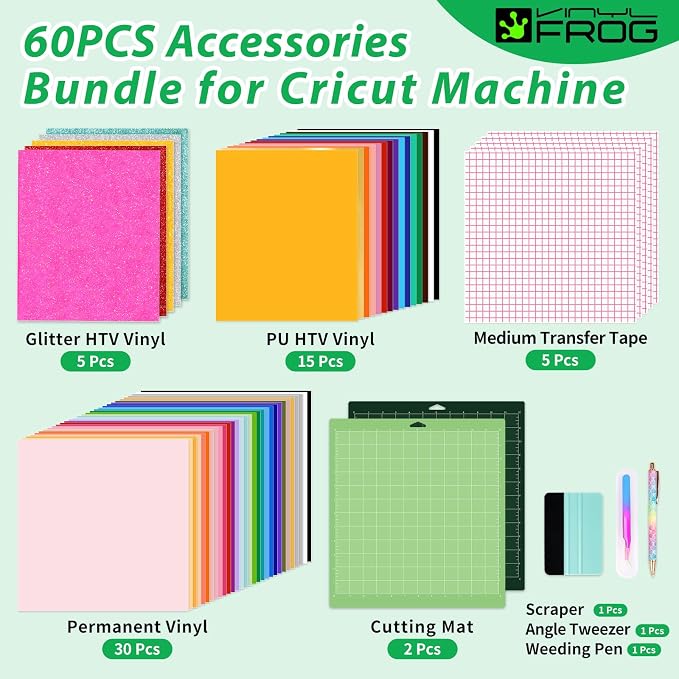 VINYL FROG 60PCS Accessories Bundle