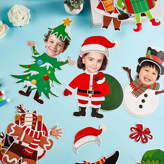 60pcs Christmas Theme Cutouts Xmas Holiday Bulletin Board Decorations Xmas