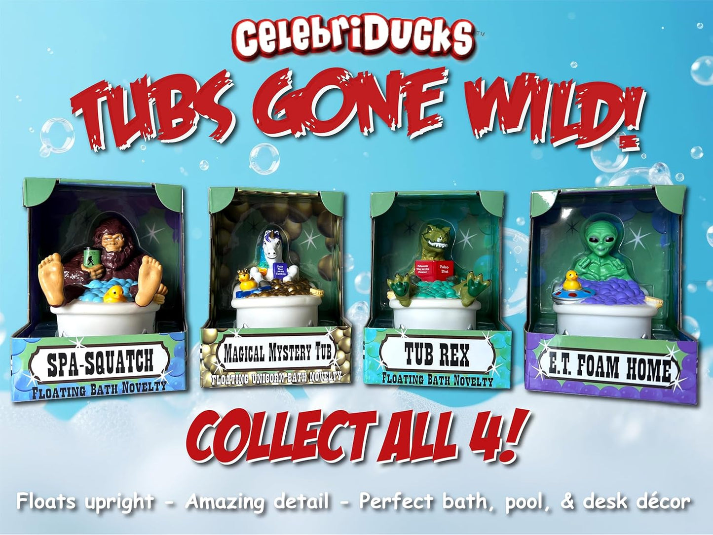 CelebriDucks - Magical Mystery Tub - Tubs Gone Wild Floating Bath Novelty - Collectible Bath Toy Gift for Kids & Adults of All Ages
