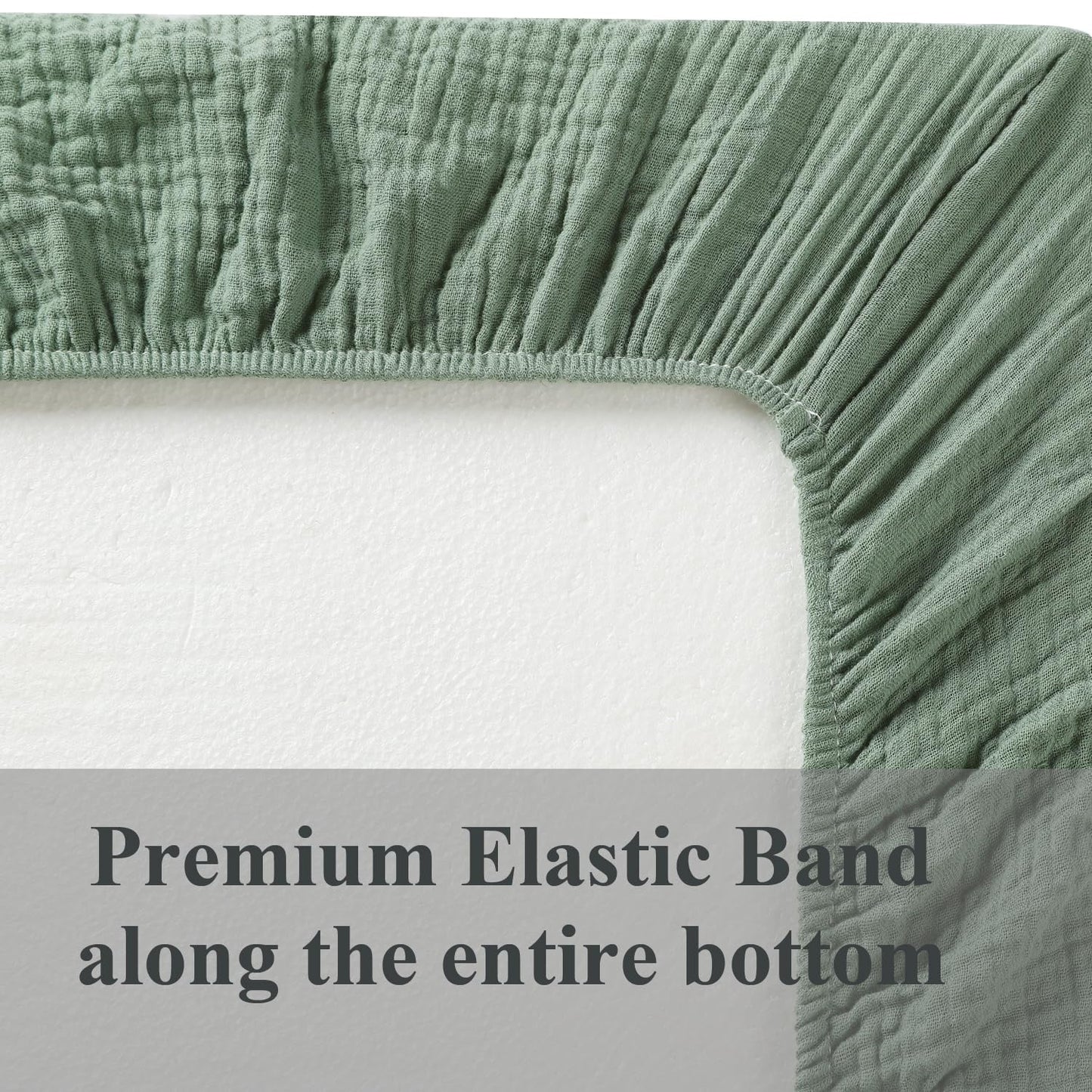 Muslin Bassinet Sheet Compatible with Dream On Me Traveler,Skylar,Lotus,Seashell Bassinet, INFANS Maydolly, Evolur Stellar Bassinet 2 Pack Cotton Fitted Sheets for Baby Roman Green & Botanical Leaf