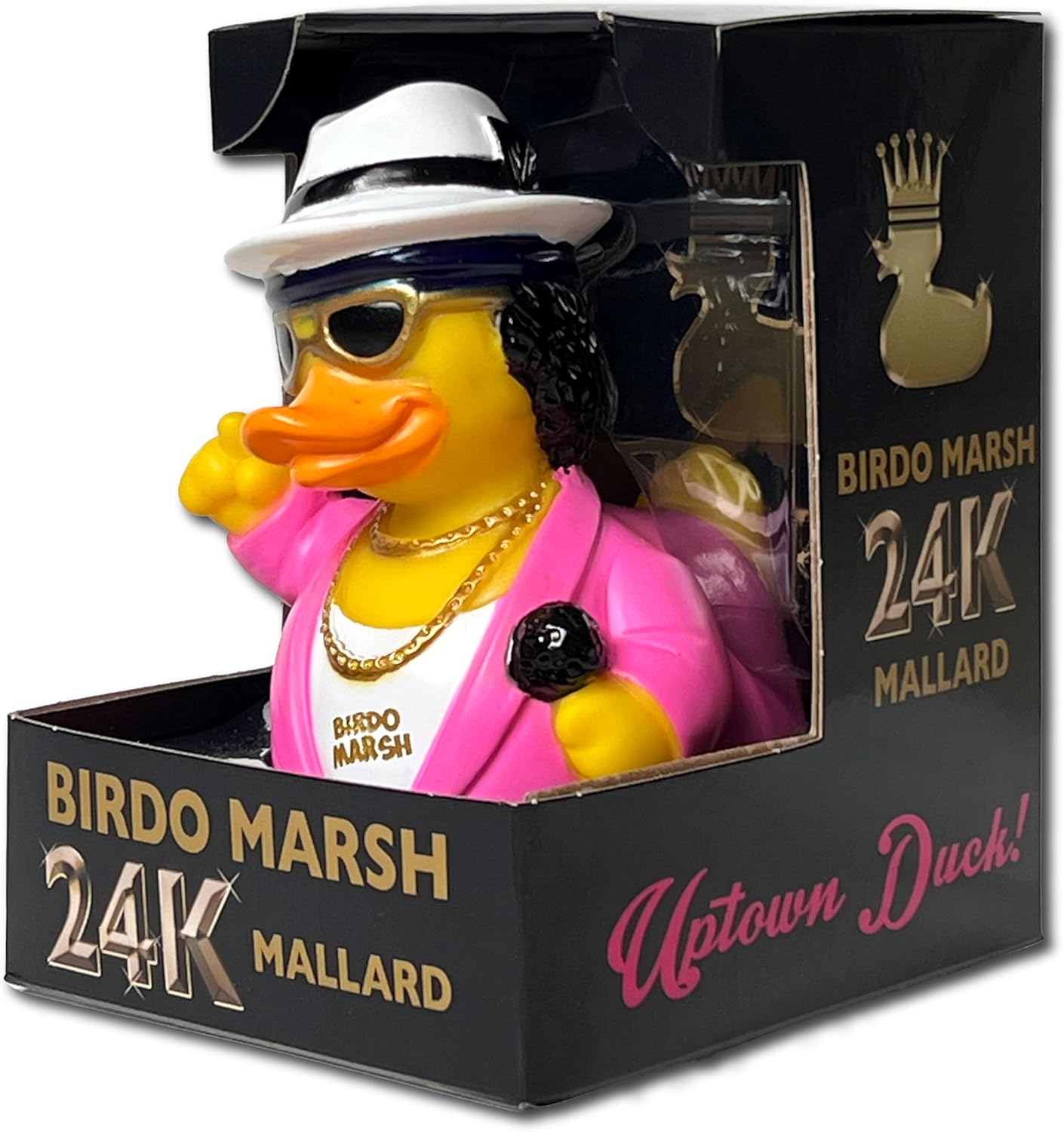CelebriDucks - Birdo Marsh - 24K Mallard - Floating Rubber Ducks - Collectible Bath Toy Gift for Kids & Adults of All Ages