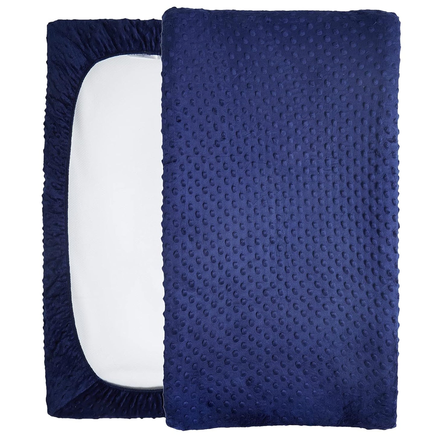 Changing Pad Cover Super Soft Dots Skin-Friendly Breathable Wipeable Changing Table Sheets for Baby Boy and Baby Girl (Estate Blue)
