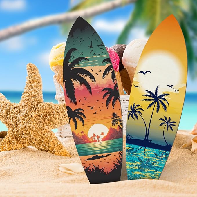 24 Pcs 12 Inch Unfinished Wood Surfboard Cutout