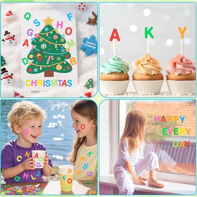 1300Pcs Foam Stickers, 8 Colors Foam Letter Stickers