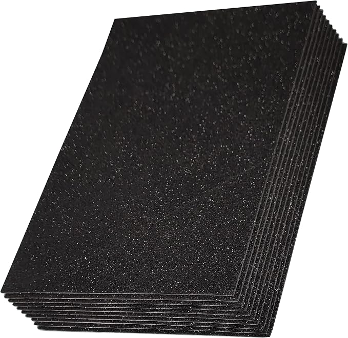 SALEMAR Black Sticky Glitter Foam Sheets
