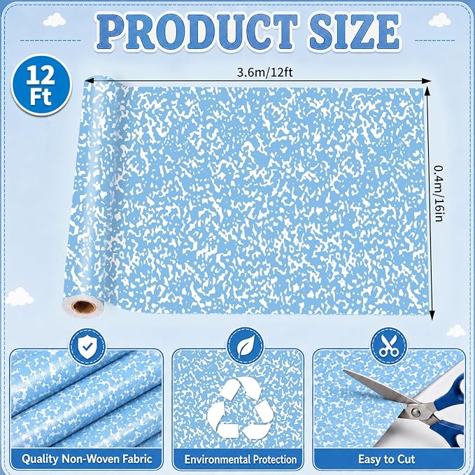 Blue Composition Bulletin Board Roll Non-Woven Fabric Poster 16in X 12ft | Back