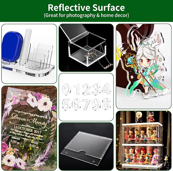 Lesnlok 6 Pieces 6 x 6 Acrylic Sheet 1/8 Thick 3mm Plexiglass Sheet,
