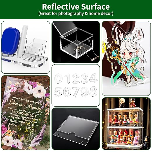 Lesnlok 4 Pack 18 x 24 Acrylic Sheets 1/8 Thick 3mm Clear Plexiglass Sheet