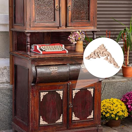 4 Pcs Wood Appliques for Furniture, Victorian Furniture Decorative Wood Trim