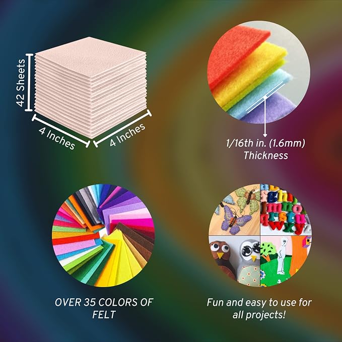 FabricLA Acrylic Felt Sheets for Crafts