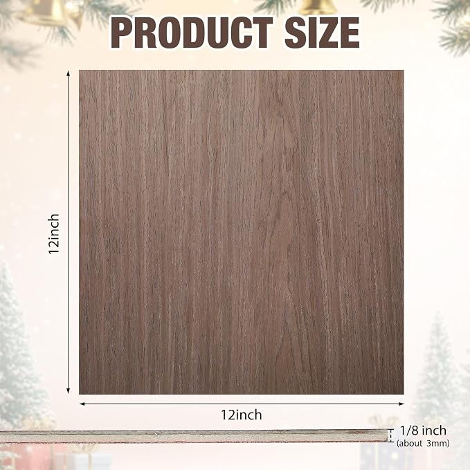 24 Pcs Walnut Color Wood Sheets Plywood Board