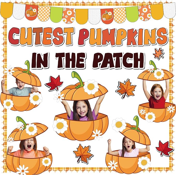 Thanksgiving Pumpkin Bulletin Board Fall Pumpkin Classroom Decorations Autumn